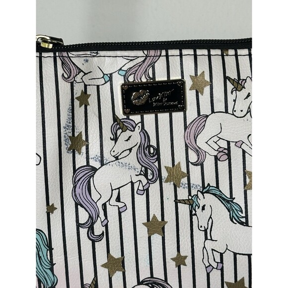 Luv Betsey Johnson Unicorn Crossbody Purse – Striped & Star Print Pastel Handbag - Picture 2 of 10